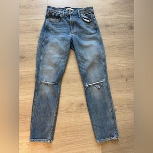 GRLFRND Blue Skinny Jeans with Distressed Knees